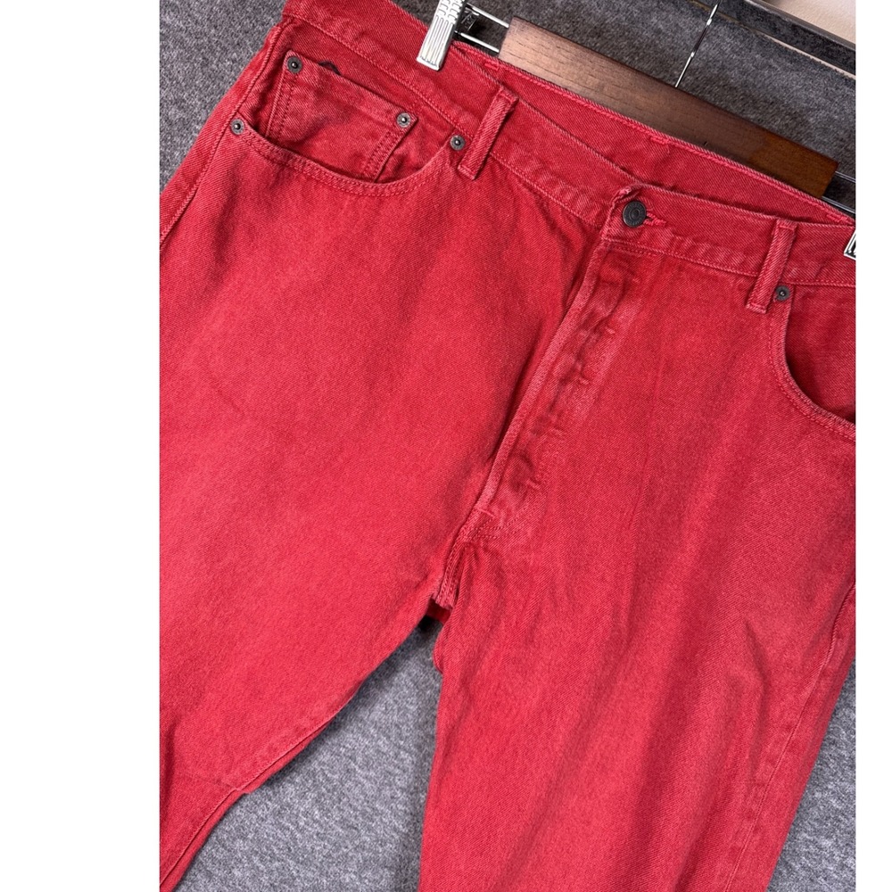 Levi‎ Strauss 501XX Red Denim Jeans Mens Size 42 Button Fly Straight Leg Hipster